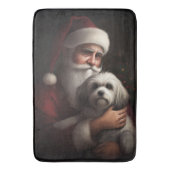 Havanese mit Weihnachtsmann Weihnachten Badematte (Vorderseite Vertikal)