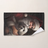 Havanese mit Weihnachtsmann Weihnachten Badhandtuch Set (Handtuch)