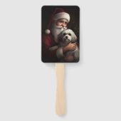 Havanese mit Weihnachtsmann Weihnachten Fächer (Rückseite)