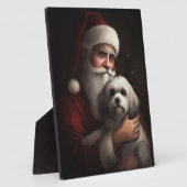 Havanese mit Weihnachtsmann Weihnachten Fotoplatte (Seite)