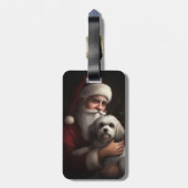 Havanese mit Weihnachtsmann Weihnachten Gepäckanhänger (Rückseite vertikal)