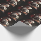 Havanese mit Weihnachtsmann Weihnachten Geschenkpapier (Ecke)