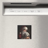 Havanese mit Weihnachtsmann Weihnachten Magnet (In Situ (Geschirrspüler))