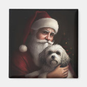 Havanese mit Weihnachtsmann Weihnachten Magnet (Vorne)