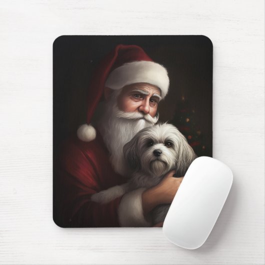 Havanese mit Weihnachtsmann Weihnachten Mousepad (Mit Mouse)