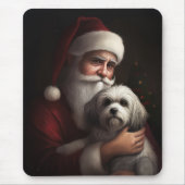 Havanese mit Weihnachtsmann Weihnachten Mousepad (Vorne)