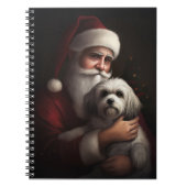 Havanese mit Weihnachtsmann Weihnachten Notizblock (Vorderseite)