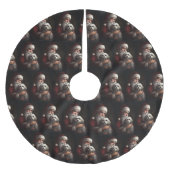 Havanese mit Weihnachtsmann Weihnachten Polyester Weihnachtsbaumdecke (Vorderseite)
