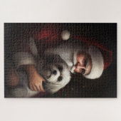 Havanese mit Weihnachtsmann Weihnachten Puzzle (Horizontal)