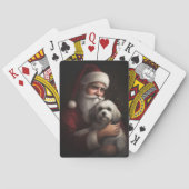 Havanese mit Weihnachtsmann Weihnachten Spielkarten (Rückseite)