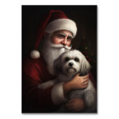 Havanese mit Weihnachtsmann Weihnachten Tischnummer (Rückseite)