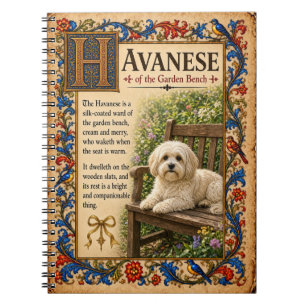 Havanese, mittelalterliche Bestiarien-Kunst Notizblock