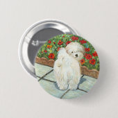 Havanese n Poppies Kunst, Dichtung und Musik Button (Vorne & Hinten)