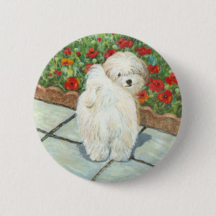 Havanese n Poppies Kunst, Dichtung und Musik Button