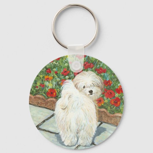 Havanese n Poppies Weihnachtsgeschenke und Karten Schlüsselanhänger (Vorderseite)