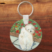 Havanese n Poppies Weihnachtsgeschenke und Karten Schlüsselanhänger (Vorderseite)
