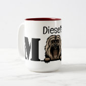 Havanese Personalisiert Peeking Mama Zweifarbige Tasse (Vorderseite Links)