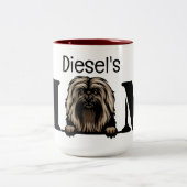 Havanese Personalisiert Peeking Mama Zweifarbige Tasse (Mittel)