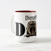 Havanese Personalisiert Peeking Vater Zweifarbige Tasse (Vorderseite Links)