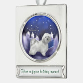 Havanese Personalisierte Weihnachten Banner-Ornament Silber (Links)