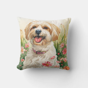 Havanese Pillow - Watercolor Dog Zuhause Décor Kissen