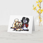 Havanese Playmates Karte (Gelbe Blume)