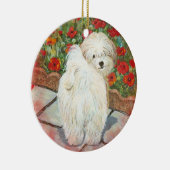 Havanese & Poppies Keramikornament (Rechts)