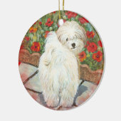 Havanese & Poppies Keramikornament (Links)