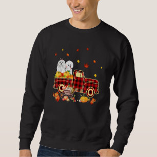 Havanese Pumpkin Truck Fall Leaf Erntedank Hall Sweatshirt