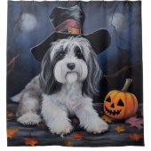 Havanese Pumpkins Halloween Beängstigend Duschvorhang (Vorderseite)