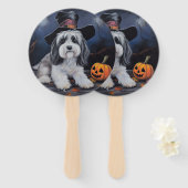 Havanese Pumpkins Halloween Beängstigend Fächer (Vorne und Hinten)
