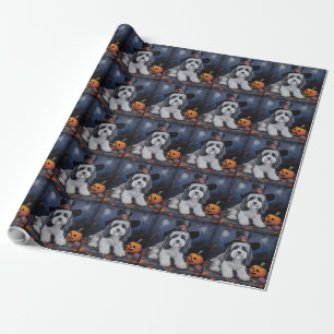 Havanese Pumpkins Halloween Beängstigend Geschenkpapier