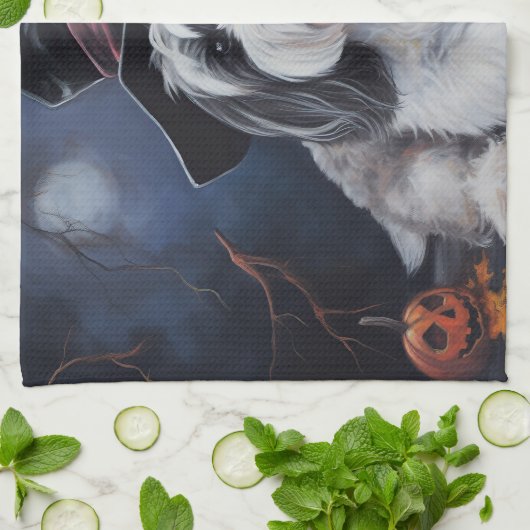 Havanese Pumpkins Halloween Beängstigend Geschirrtuch (Gefaltet)