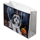 Havanese Pumpkins Halloween Beängstigend Große Geschenktüte (Rückseite Schrägansicht)