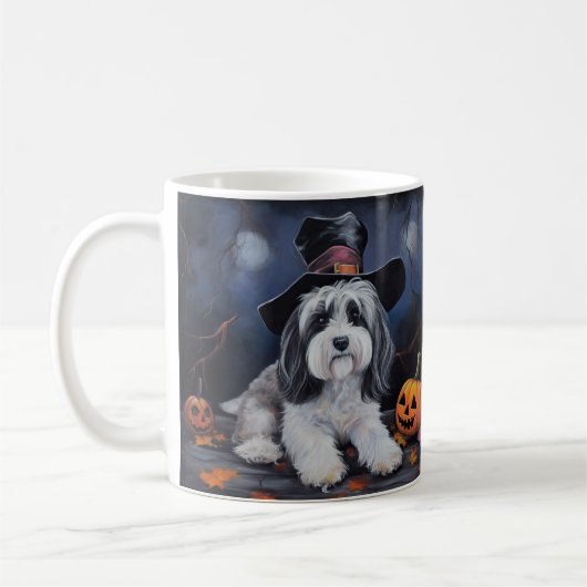 Havanese Pumpkins Halloween Beängstigend Kaffeetasse (Links)
