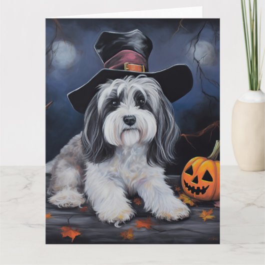 Havanese Pumpkins Halloween Beängstigend Karte (Vorderseite)