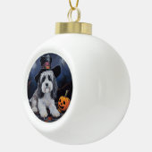 Havanese Pumpkins Halloween Beängstigend Keramik Kugel-Ornament (Rechts)