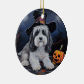 Havanese Pumpkins Halloween Beängstigend Keramik Ornament (Rechts)