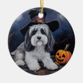 Havanese Pumpkins Halloween Beängstigend Keramik Ornament (Vorne)