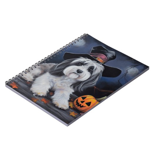 Havanese Pumpkins Halloween Beängstigend Notizblock (Linke Seite)
