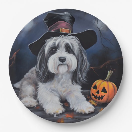 Havanese Pumpkins Halloween Beängstigend Pappteller (Vorderseite)