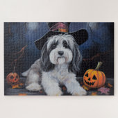 Havanese Pumpkins Halloween Beängstigend Puzzle (Horizontal)