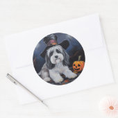 Havanese Pumpkins Halloween Beängstigend Runder Aufkleber (Umschlag)