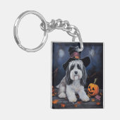 Havanese Pumpkins Halloween Beängstigend Schlüsselanhänger (Vorderseite links)