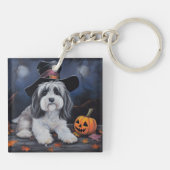 Havanese Pumpkins Halloween Beängstigend Schlüsselanhänger (Rückseite)