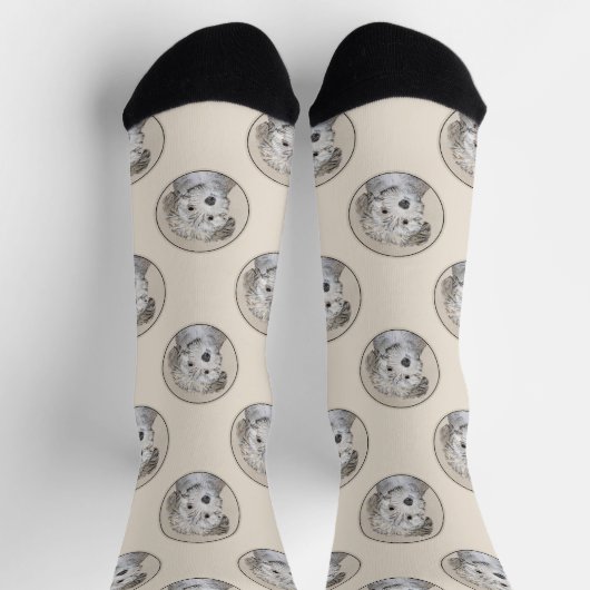 Havanese Puppy Malerei Sable Original Haustier Hun Socken (Oben)