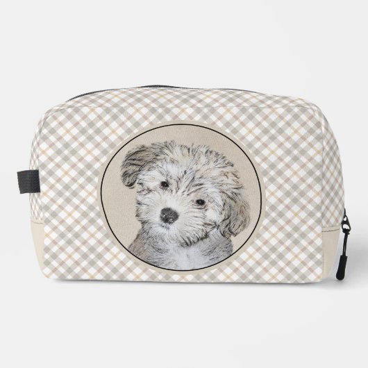 Havanese Puppy Malerei Sable Original Haustier Hun Waschbeutel (Vorderseite)