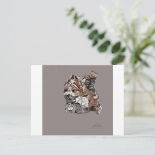 Havanese Puppy Postkarte (Stehend Vorderseite)