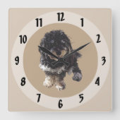 Havanese Quadratische Wanduhr (Vorderseite)
