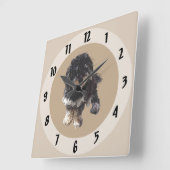 Havanese Quadratische Wanduhr (Winkel)